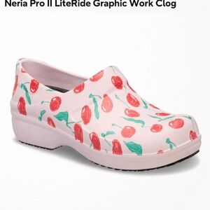 CROCS Crocs Neria Pro II LiteRide Graphic Work Clog Pink Cherry Graphic